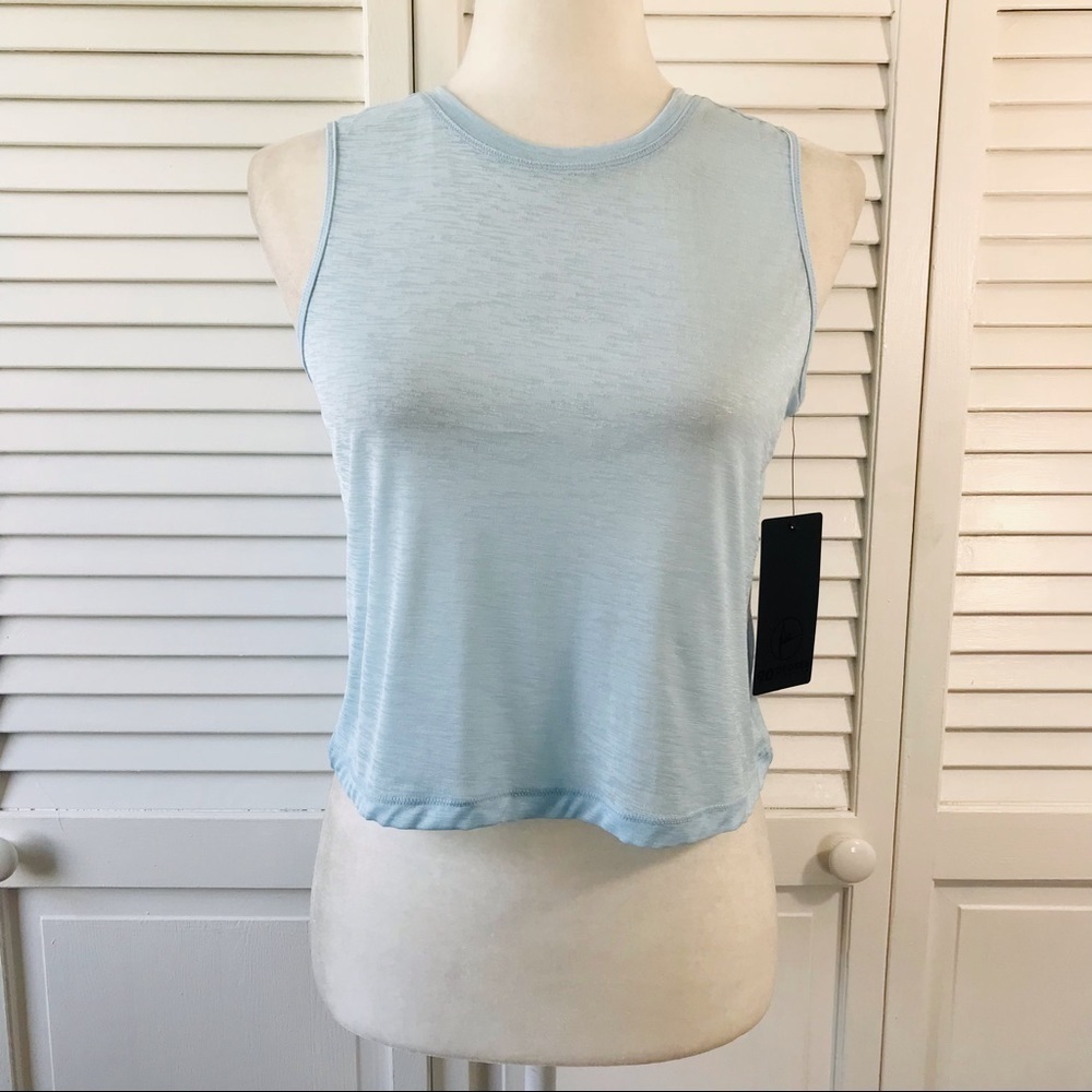 New 90 DEGREE Blue Sheer Crop Top Size Large